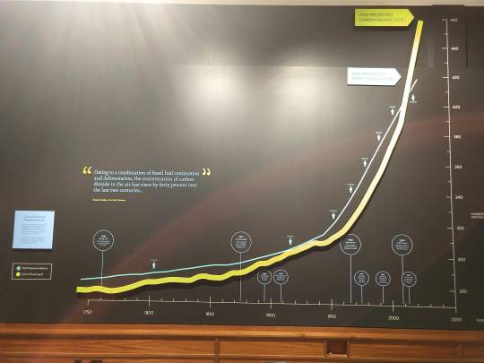 Graph showing the amount of CO2 in the atmosphere and human population