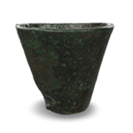A green bronze incense cup